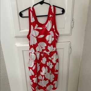 5 T Girls GAP Red and White Floral Mini Dress